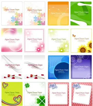 时尚卡通卡片背景矢量素材