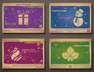 雪花圣诞贺卡设计矢量素材