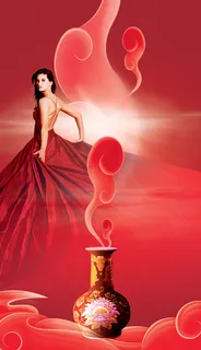 红色传统主题psd素材