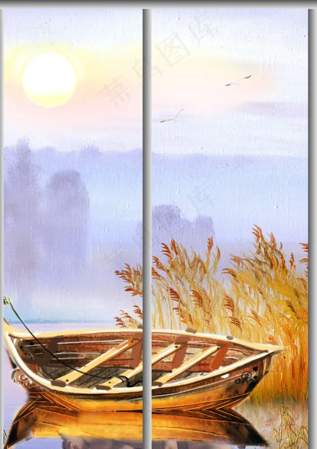 移门油画风景素材下载(1593X2300(DPI:300))psd模版下载