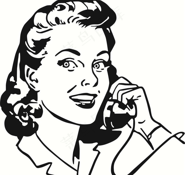 卡通女人形象eps,ai矢量模版下载