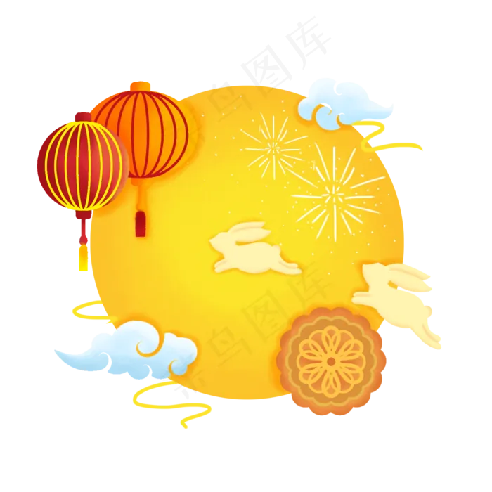 中秋贺卡装饰元素中秋贺卡装饰元素