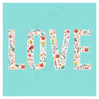 北欧小清新动物文字爱心装饰画三联