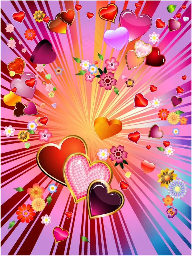 情人节爱心气球矢量图eps,ai矢量模版下载