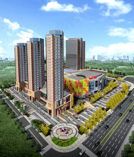 购物广场俯视效果图 购物广场俯视效果图