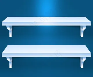 两个书架的蓝色背景