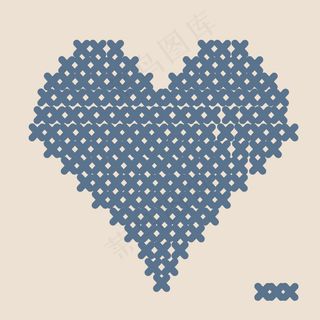 印花矢量图 几何 心形 毛衫图案专...