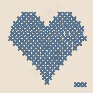 印花矢量图 几何 心形 毛衫图案专...