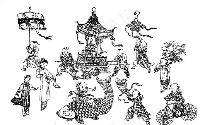 年年有鱼图片cdr矢量模版下载