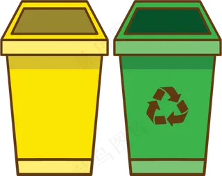 环保垃圾桶回收站图标海报素材