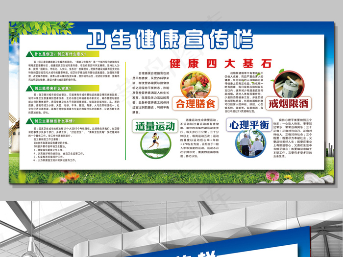 卫生健康知识宣传栏(7087X3543(DPI:150))psd模版下载
