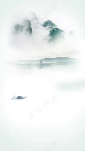 清新淡雅水墨中国风海报H5背景