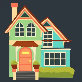 黑色背景下的房子 黑色背景下的房子