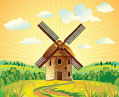 水稻风车