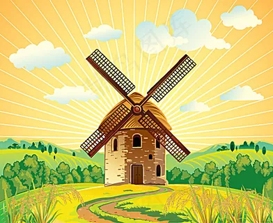 水稻风车