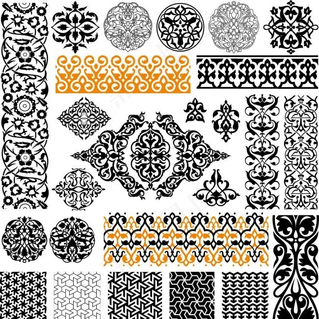 古典花纹背景矢量素材图eps,ai矢量模版下载