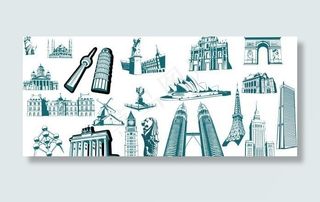 具有里程碑意义的剪影矢量素材