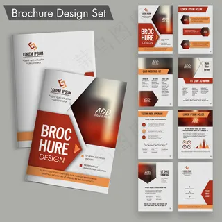 红色矢量创意画册