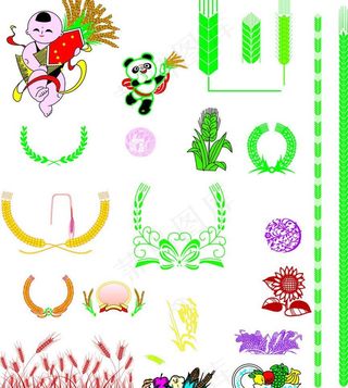 水稻线条图图片