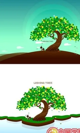 愿望树矢量素材