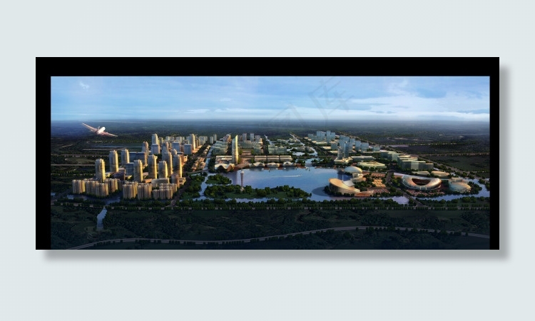 城市小区鸟瞰图(4167X1737(DPI:50))psd模版下载