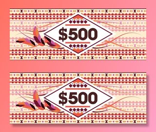 2017粉色浪漫高档代金券设计