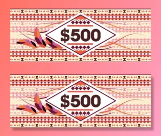 2017粉色浪漫高档代金券设计