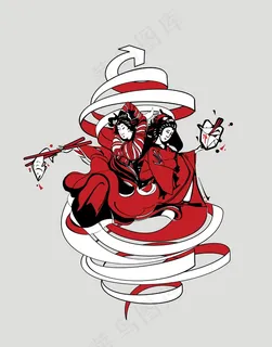 古代传统人物插画