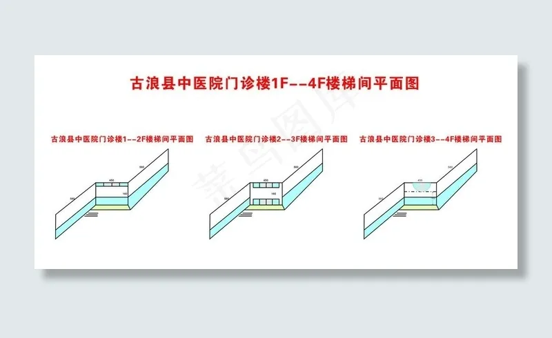1 4f楼梯间平平面图图片cdr矢量模版下载