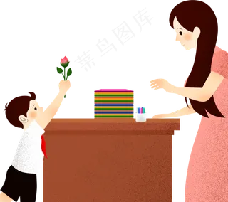 卡通老师学生小孩儿小朋友学习免抠p...