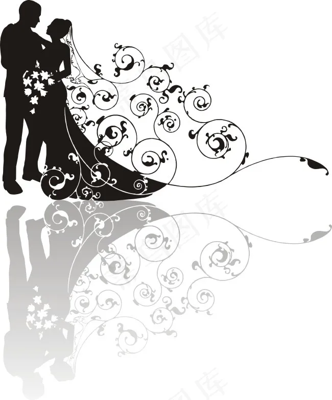 婚礼人物cdr矢量模版下载