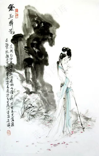 红楼梦水墨画人物画 林黛玉