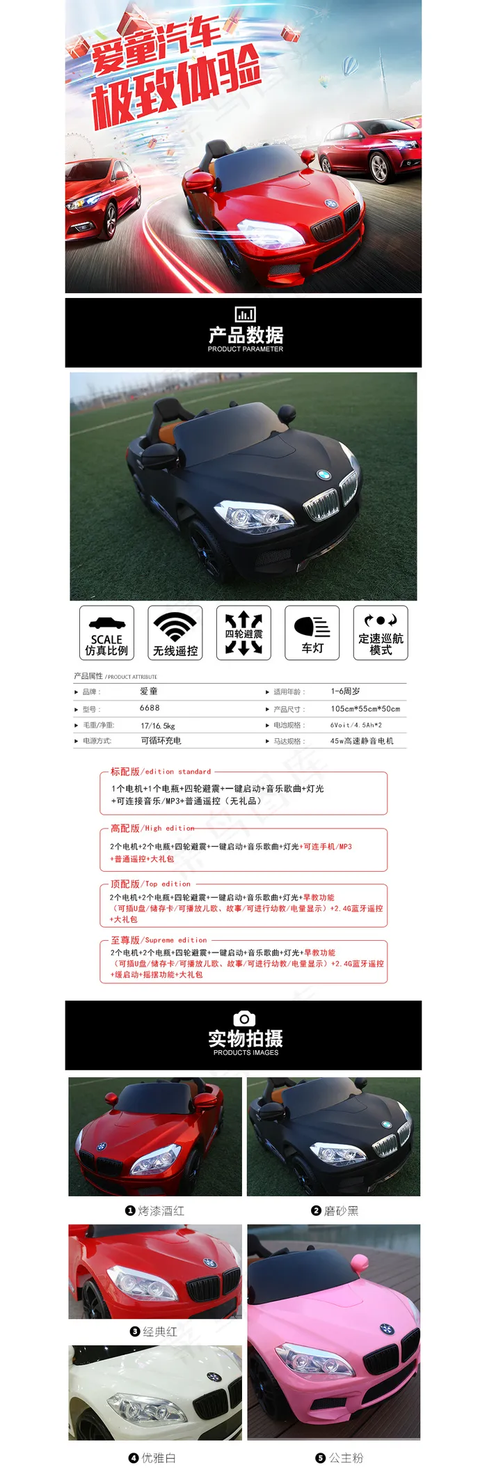 儿童汽车详情页(750X9939(DPI:72))psd模版下载
