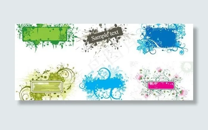 6个经典实用的边框矢量素材eps,ai矢量模版下载