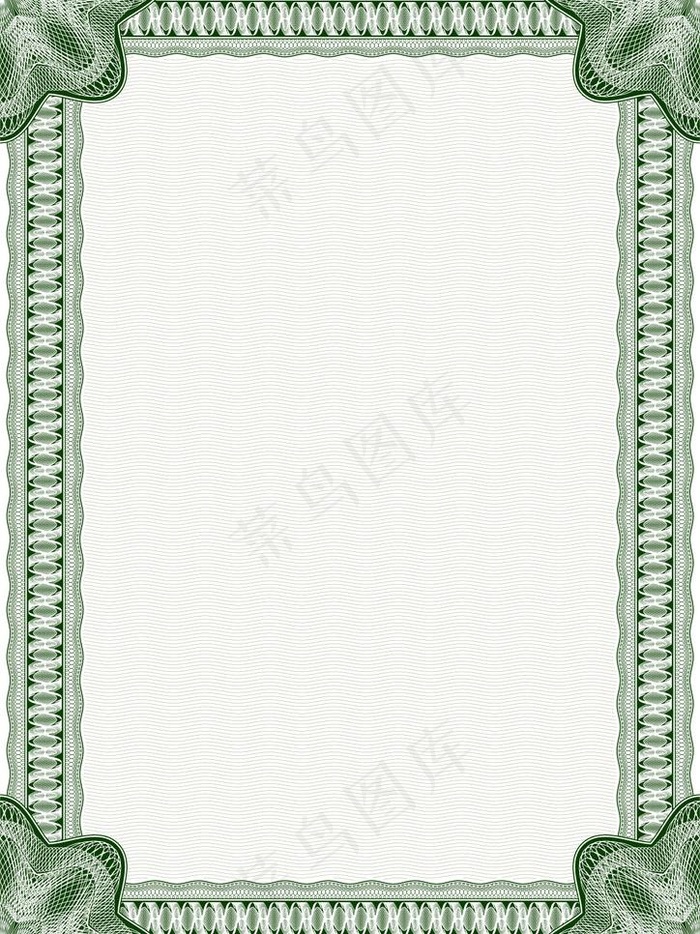 深绿色古典证书底纹边框ai矢量模版下载