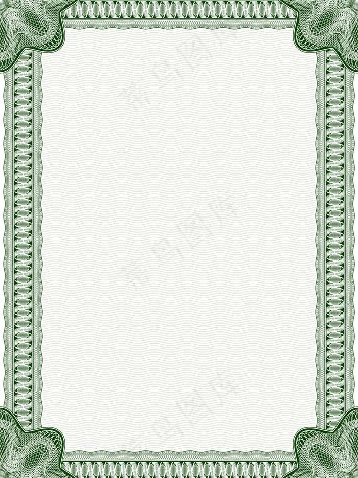 深绿色古典证书底纹边框ai矢量模版下载