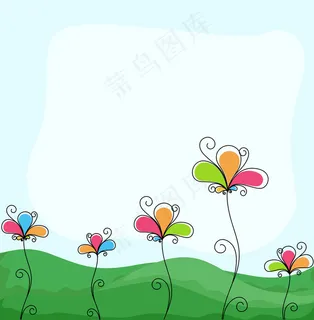 彩色花背景素材