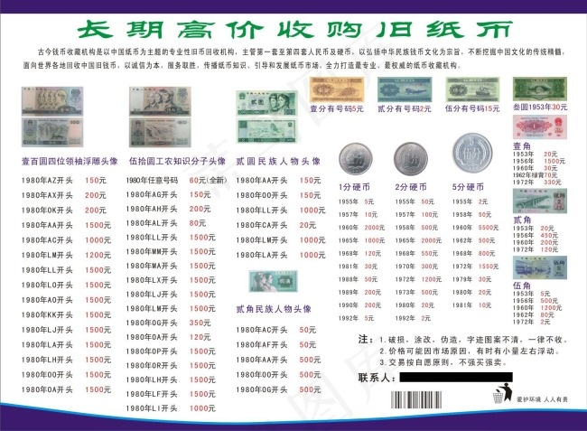 高价收购旧纸币cdr矢量模版下载