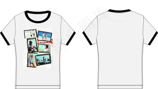 手绘相框彩色照片矢量图T恤