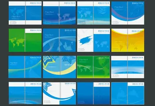 动感线条科技画册封面设计矢量素材