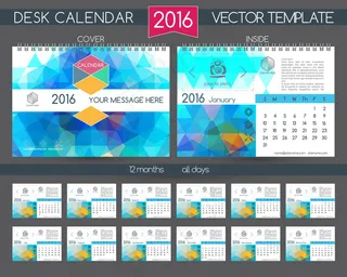 2016年时尚日历矢量素材V.70