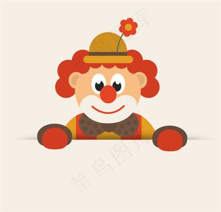 头戴小花的小丑半身像