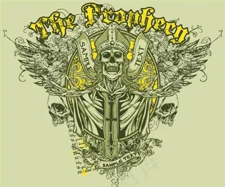 恐怖骷髅主题 潮流T-shirt图...