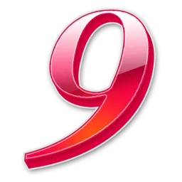 数字 9  红色
