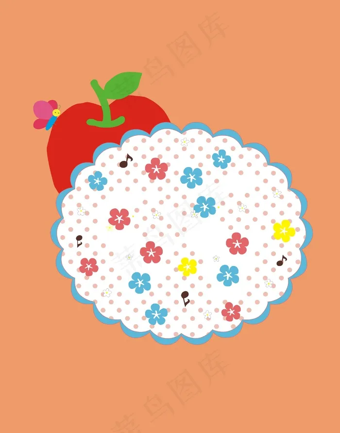 苹果花卉装饰插画