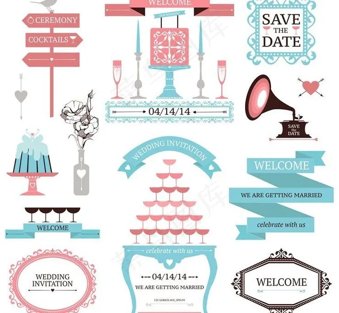 西式结婚设计婚礼设计图片eps,ai矢量模版下载