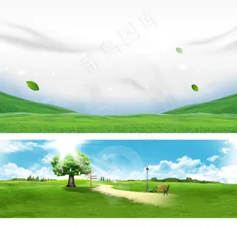 春天绿色草原背景