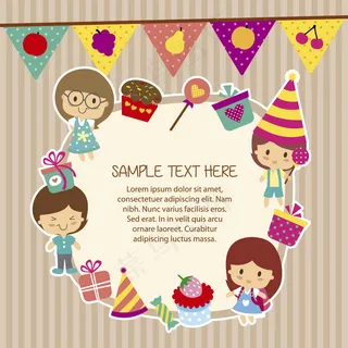 卡通儿童插画风格人物元素矢量素材