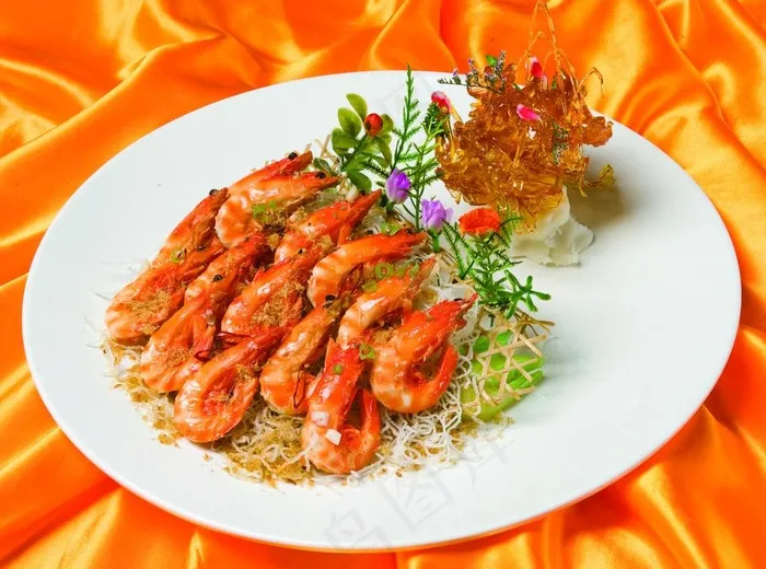 传统美食姜米焗九节虾图片