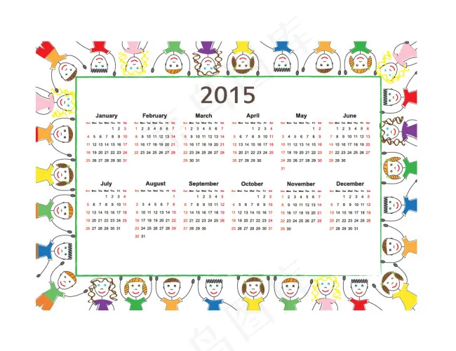 2015年日历eps,ai矢量模版下载